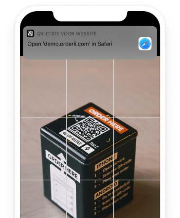 iPhone showing a QR code being scanned